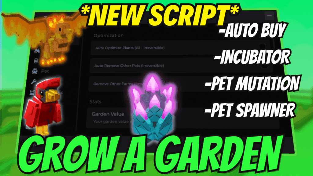 Grow A Garden ZapHub Script | Pet Spawner, Auto Buy