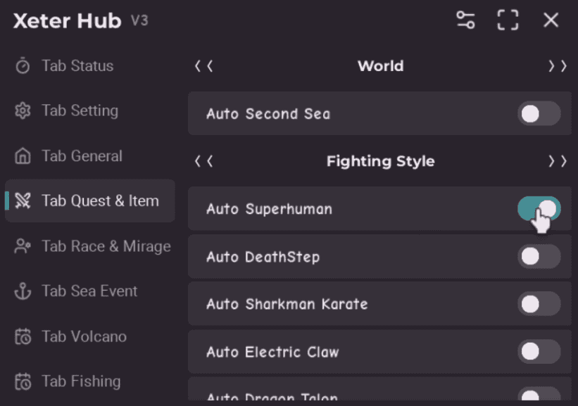 Blox Fruits Xeter Hub Script | Auto Farm, Auto Superhuman