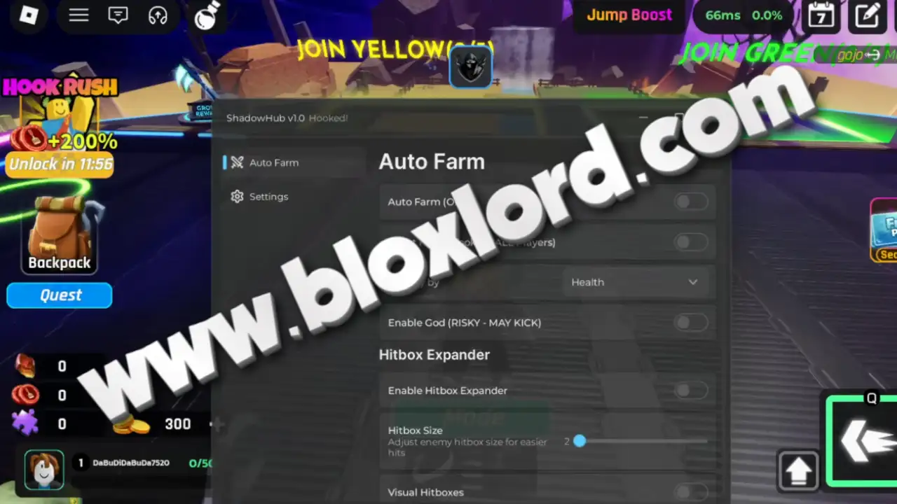 Hooked Script (Shadow Hub) - Auto Farm Wins & Auto Swing